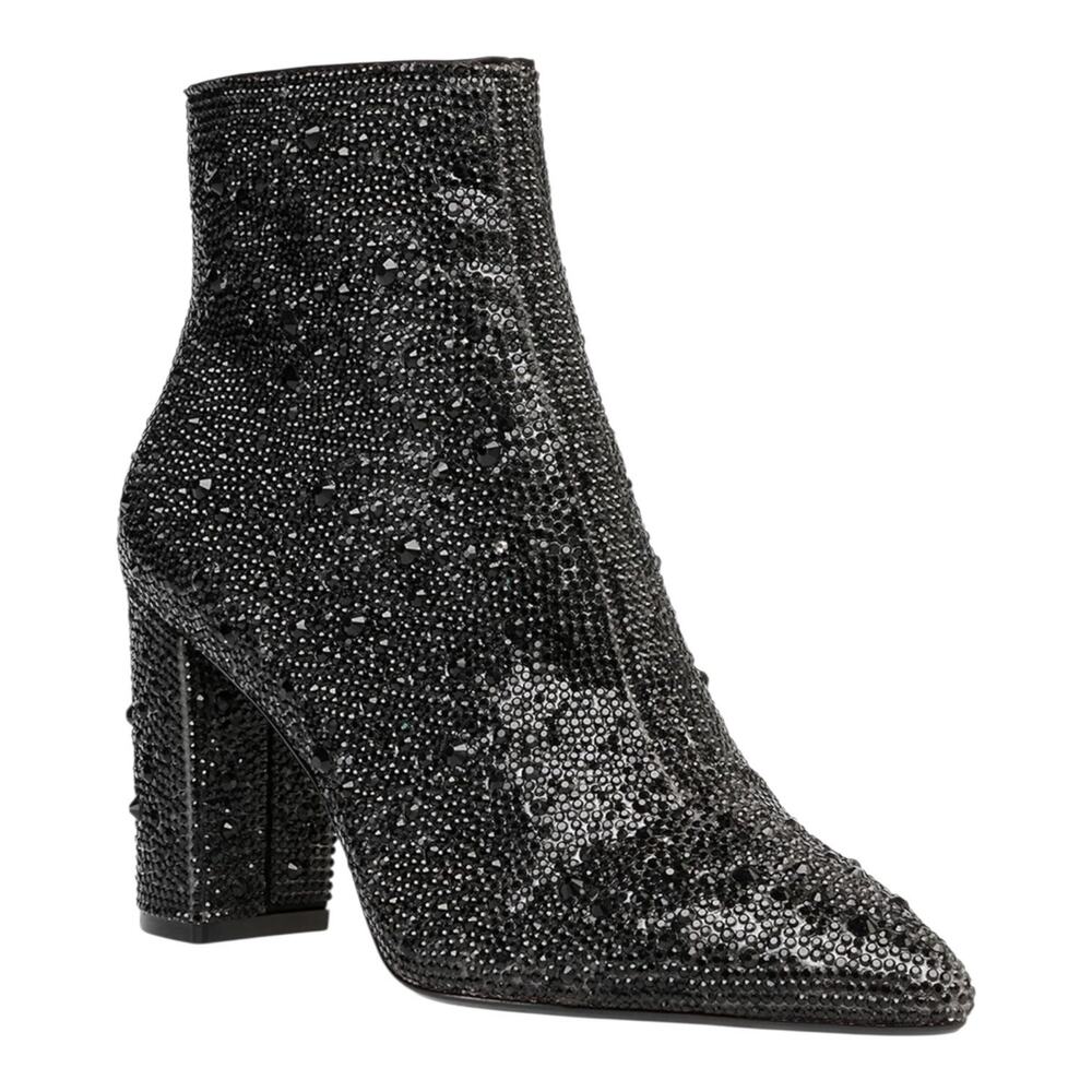 Betsey Johnson Women's Cady Embellished Bling Evening Booties Black Size 6